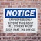 Signmission Employees Only Beyond This Point All Others OSHA Notice Sign, Plastic, 10in W x 7in L, 2PK OS-2PACK-NS-P-710-L-11986 - alternate 2